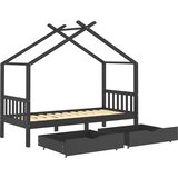  Okvir za dječji krevet s ladicama tamnosivi 90x200 cm borovina | shoptok.hr