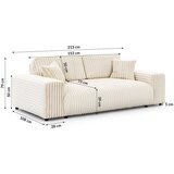 Ropez Krem sofa od samta 213 cm Justin – | shoptok.hr