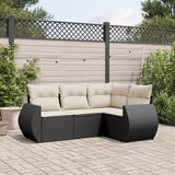  4-dijelni set vrtnih sofa od poliratana s jastucima crni | shoptok.hr