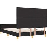  Krevetna konstrukcija s uzglavljem Crna 140 x 200 cm tkanina | shoptok.hr