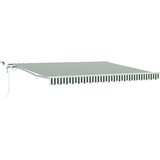 vidaXL Avtomatska Retraktibilna Tenda z LED Zelena in Bela 400x300 cm, Tenda za Zamenjavo Tkanine za 4x3 m Okvir Zelena in Bela | Shoptok.si