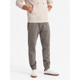 Ombre Men's knitted joggers with pleats - graphite | Shoptok.si
