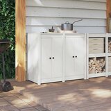 vidaXL Zunanja kuhinjska vrata 2 kosa Bela 50x9x82 cm Trden bor | Shoptok.si