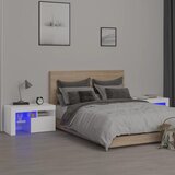  Noćni ormarići 2 kom s LED svjetlima bijeli 70 x 36,5 x 40 cm | shoptok.hr