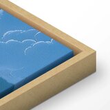  Slika - Blue Sky Breaking Through White Fluffy Clouds 120x80 U prirodnom drvenom okviru | shoptok.hr