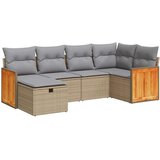 vidaXL 6-dijelni set vrtnih sofa s jastucima bež od poliratana | shoptok.hr