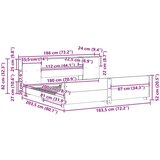  Posteljni okvir brez vzmetnice bel 180x200 cm trdna borovina | Shoptok.si