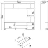 Tvilum Bijeli/u prirodnoj boji TV set u dekoru hrasta 209x183x48 cm Next – | shoptok.hr