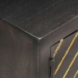 vidaXL TV omarica črna in zlata 120x30x40 cm trden mangov les | Shoptok.si