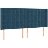  LED uzglavlje tamnoplavo 163x16x118/128 cm baršunasto | shoptok.hr