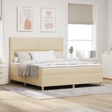  Krevet s opruga kutije s uzglavljem Krema 180 x 200 cm tkanina | shoptok.hr