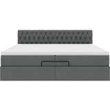 vidaXL Otomanski posteljni okvir z vzmetnicami siv 200x200 cm blago | Shoptok.si
