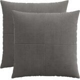  Presvlaka za jastuk 2 pcs ALMELO Tamnosiva 55 x 55 cm Kord | shoptok.hr
