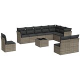 Maison Chic Seti vrtnega pohištva - Vrtna garnitura - Vrtni pohištvo set 11-delna z blazinami siv poli ratan, (21816589) | Shoptok.si