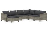 Maison Chic Seti vrtnega pohištva - Vrtna garnitura - Vrtni pohištvo set 7-delna z blazinami siv poli ratan, (21802843) | Shoptok.si