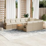 vidaXL 11-dijelni set vrtnih sofa od poliratana s jastucima bež | shoptok.hr