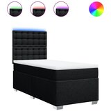 vidaXL Box spring postelja z vzmetnico črna 100x200 cm blago, (21291536) Cene