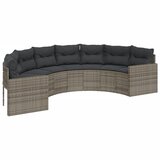  Vrtna sofa sa stolom i jastucima polukružna siva od poliratana | Eponuda.ba