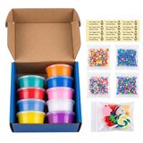 Jojoy Super glinena sluz (9 kosov) |Super glinena sluz za otroke 9 kosov, mehka nestrupena slime igrača proti stresu, ustvarjalna barvna sluz | CLAYFUN, (5000312694) Cene