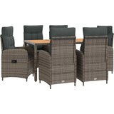  Vanjski set za objedovanje 7 kom. Svijetlo siva i tamno siva | shoptok.hr