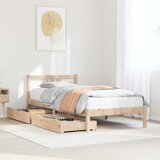 vidaXL Posteljni okvir brez vzmetnice 75x190 cm trdna borovina | Shoptok.si