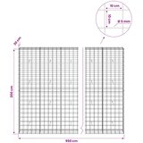  Gabion s žicom debljine 5 mm i mrežom 10x10 cm 950x30x200 cm | shoptok.hr