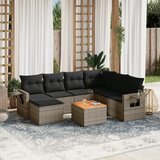 vidaXL 8-dijelni set vrtnih sofa od poliratana s jastucima sivi | shoptok.hr