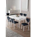 Hanah home Rasklopivi trpezarijski sto i stolice (7 delova) Exve White Anthracite | Eponuda.com
