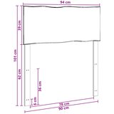  Uzglavlje s prirodnim rubom ROSTOCK Prirodna 90 cm | shoptok.hr