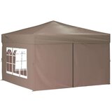  Zložljiv vrtni šotor s stranicami taupe 3x3 m, (20702477) | Shoptok.si