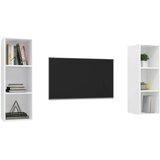  Zidni TV ormarići 2 kom bijeli od konstruiranog drva White | shoptok.hr