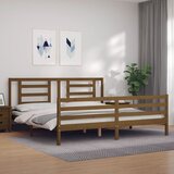 vidaXL Okvir kreveta s uzglavljem boja meda 200x200cm od masivnog drva | shoptok.hr