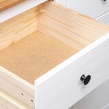 vidaXL Komoda bela 135x40x80 cm trdna borovina Panama Range | Shoptok.si