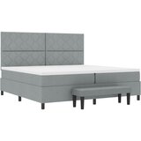  Krevet s opruga kutije Svijetlo siva 200 x 200 cm tkanina Slike