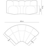 Micadoni Ciglasta modularna sjedeća garnitura od šenila (promjenjiva) Lupine – | shoptok.hr