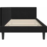  Kutni okvir kreveta s uzglavljem Crna 100 cm x 200 cm Baršun | shoptok.hr
