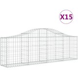  Lučne gabionske košare 15 kom 200x30x60/80 cm pocinčano željez | shoptok.hr
