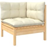 Maison Chic Seti vrtnega pohištva - Vrtna garnitura - Vrtni pohištvo set 3-delna s krem blazinami trdna borovina, (21810581) | Shoptok.si