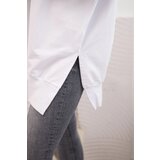 Kesi Women's cotton sweatshirt with a wide hem white | ePonuda.com