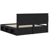  Konstrukcija postelje Črna 200 x 200 cm Masivno borovo les, (5000104346) | Shoptok.si