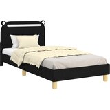 Krevet za djecu s uzglavljem Crna 90 x 190 cm Tkanina | Eponuda.com