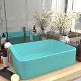 vidaXL Razkošen umivalnik mat svetlo zelen 41x30x12 cm keramičen | Shoptok.si