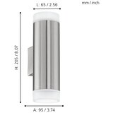 Eglo 92736 - Spoljašnja zidna svetiljka RIGA-LED GU10/2,5W/230V IP44 | Eponuda.com