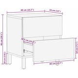  Noćni ormar s ladicama Smeđa 40 x 33 x 46 cm Čvrsto drvo manga | shoptok.hr