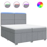  Krevet s oprugama i madracem svjetlosivi 200 x 200cm od tkanine | shoptok.hr