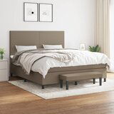 The Living Store Box spring postelja z vzmetnico taupe 180x200 cm blago - Box Spring Postelja, (21514963) | Shoptok.si