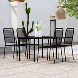  5-dijelni vrtni blagovaonski set crni | shoptok.hr