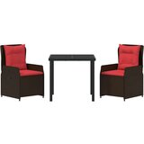 vidaXL komplet za jedilnico v vrtu 3 pcs rjava poly ratan | Shoptok.si