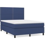 Maison Chic Box spring postelja - Vzmetna postelja z vzmetnico modra 140x200 cm blago SL2196, (21889216) | Shoptok.si