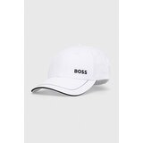 Boss Bombažna bejzbolska kapa GREEN bela barva | Shoptok.si